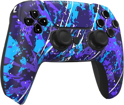 وحدة تحكم Custom Controllerzz Midnight Surge وحزمة الحافظة - تتضمن وحدة تحكم لاسلكية مخصصة لجهاز PS5 والكمبيوتر الشخصي وحامل وحدة التحكم in Saudi Arabia