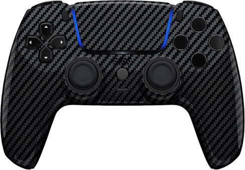 Custom Controllerzz Glossy Carbon Fiber Controller & Case Bundle – Includes Custom Wireless Controller for PS5, PC & Controller Stand in Saudi Arabia