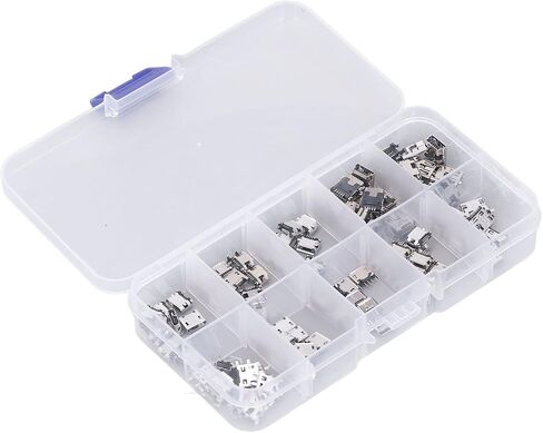 WALFRONT 100Pcs Micro MINI USB Female Plug Connector, Plated, Durable Design, for Digital Products and Household Appliances in Saudi Arabia
