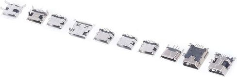 WALFRONT 100Pcs Micro MINI USB Female Plug Connector, Plated, Durable Design, for Digital Products and Household Appliances in Saudi Arabia