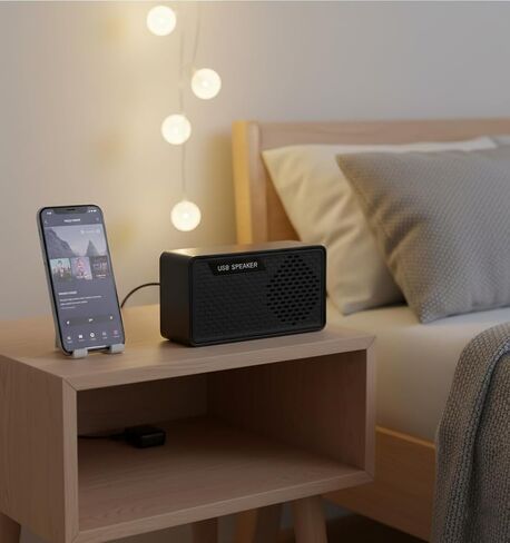Mini USB Speaker for Laptop, 3W Vertical PC Computer Speaker, Plug and Play External Speaker with Single USB Cable, Built-in Audio Decoding Chip, Space-Saving Design for Notebook & Desktop in Saudi Arabia