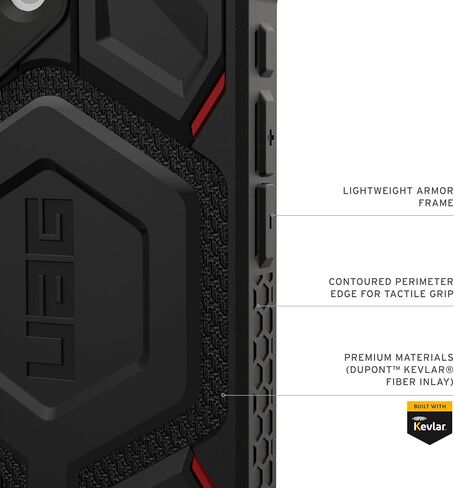 حافظة URBAN ARMOR GEAR UAG مصممة لهاتف iPhone 17 Monarch Pro - متوافقة مع غطاء حماية من الدرجة العسكرية MagSafe، أسود كيفلار in Kuwait