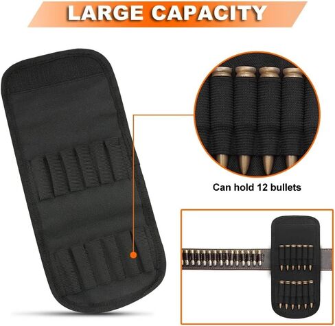 12 Rounds Ammo Carrier, Foldable Molle Cartridge Wallet Waterproof Rifle Magazine Pouch for 2.75" Belt in Saudi Arabia