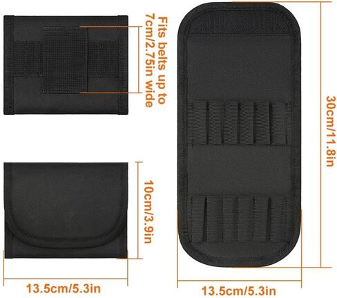 12 Rounds Ammo Carrier, Foldable Molle Cartridge Wallet Waterproof Rifle Magazine Pouch for 2.75" Belt in Saudi Arabia