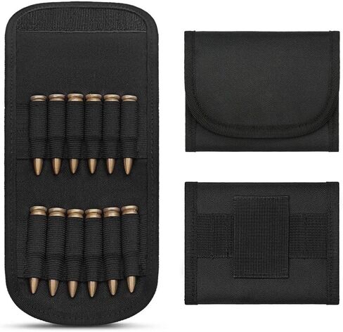 12 Rounds Ammo Carrier, Foldable Molle Cartridge Wallet Waterproof Rifle Magazine Pouch for 2.75" Belt in Saudi Arabia