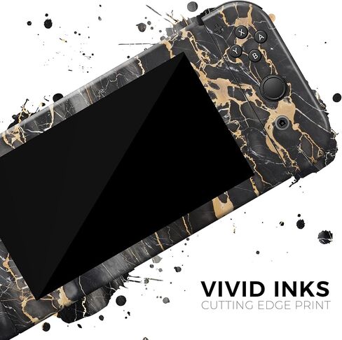 Design Skinz - Compatible with Nintendo 3DS XL - Skin Decal Protective Scratch-Resistant Removable Vinyl Wrap Cover - Black and Gold Marble Surface in Kuwait