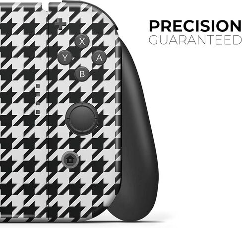 Design Skinz - Compatible with Nintendo Switch Joy-Con Only - Skin Decal Protective Scratch-Resistant Removable Vinyl Wrap Cover - Black and White Houndstooth Pattern in Kuwait
