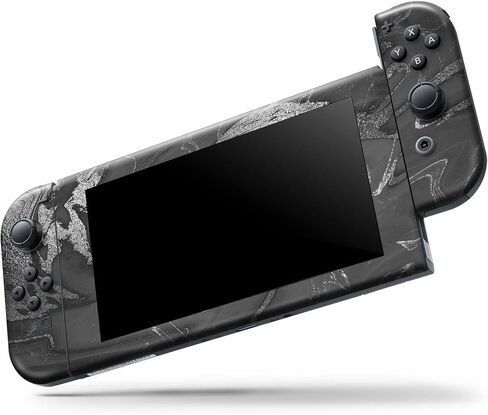 Design Skinz - Compatible with Nintendo Wii - Skin Decal Protective Scratch-Resistant Removable Vinyl Wrap Cover - Black & Silver Marble Swirl V7 in Saudi Arabia