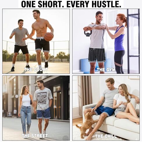 HEALONG Basketball Athletic Shorts Men - Mesh Gym Sports Workout Training Drawstring Retro Casual Fashion Short with Pockets in Saudi Arabia