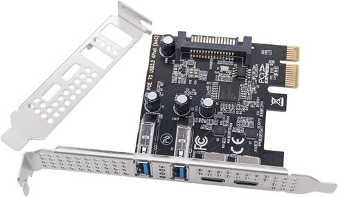 PCI-E 1X to 4-Port USB 3.2 Gen1 Expansion Card 5Gbps Data Transmission Built-in DC-DC Step-Down IC for Desktops in Saudi Arabia