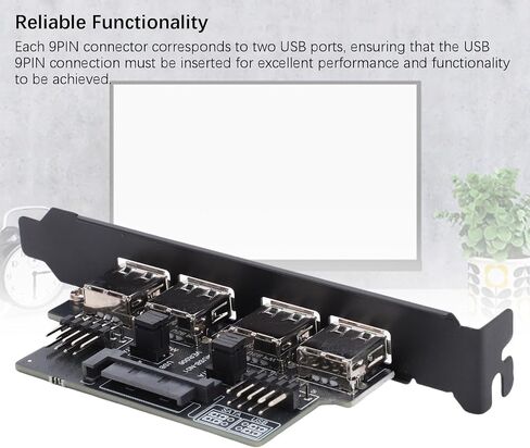 بطاقة منافذ Bewinner مزدوجة 9PIN إلى 4 USB2.0، كابل PCI مع نقل بيانات بسرعة 480 ميجابت في الثانية للكمبيوتر المكتبي، ودعم 11 OS X in Kuwait