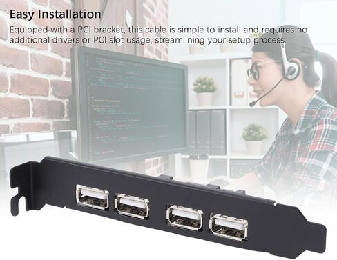 بطاقة منافذ Bewinner مزدوجة 9PIN إلى 4 USB2.0، كابل PCI مع نقل بيانات بسرعة 480 ميجابت في الثانية للكمبيوتر المكتبي، ودعم 11 OS X in Kuwait