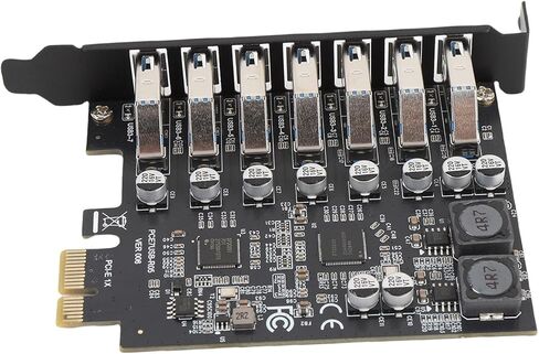 Dpofirs High Speed PCIe USB3.2 GEN1 Expansion Card with 7 Plug and Play Ports for 10 11, Fast Data Transfer and Multitasking More for Gaming PCs, Workstations - in Saudi Arabia