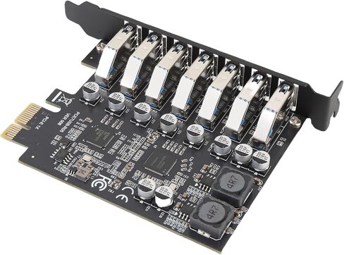 Dpofirs High Speed PCIe USB3.2 GEN1 Expansion Card with 7 Plug and Play Ports for 10 11, Fast Data Transfer and Multitasking More for Gaming PCs, Workstations - in Saudi Arabia