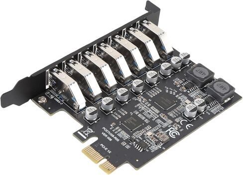 Dpofirs High Speed PCIe USB3.2 GEN1 Expansion Card with 7 Plug and Play Ports for 10 11, Fast Data Transfer and Multitasking More for Gaming PCs, Workstations - in Saudi Arabia