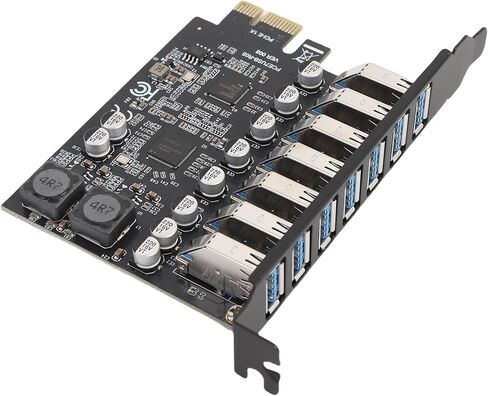 Dpofirs High Speed PCIe USB3.2 GEN1 Expansion Card with 7 Plug and Play Ports for 10 11, Fast Data Transfer and Multitasking More for Gaming PCs, Workstations - in Saudi Arabia