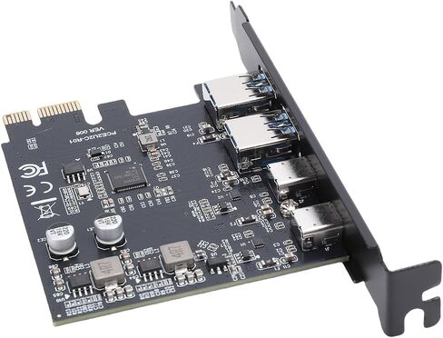 بطاقة توسيع USB3.2 من Bewinner، 4 منافذ PCIE إلى USB 3.2 GEN1 5 جيجابت في الثانية مع منفذين USB A ومنفذين من النوع C، للوحة الأم للكمبيوتر Linux in Kuwait