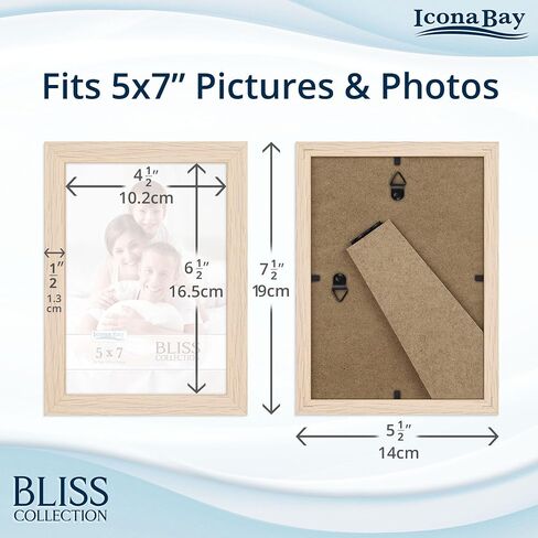 Icona Bay 4x6 Picture Frames (Black, 12 Pack), Modern Style Wood Composite Frames Table Top or Wall Mount, Bliss Collection in Kuwait