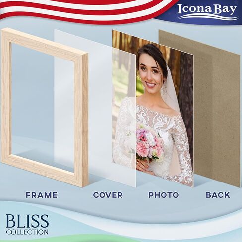 Icona Bay 4x6 Picture Frames (Black, 12 Pack), Modern Style Wood Composite Frames Table Top or Wall Mount, Bliss Collection in Kuwait