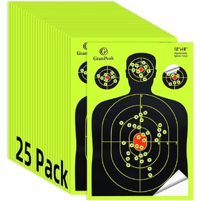 12 x18 inch, Silhouette Splatter Targets, Adhesive Shooting Targets, Shots Burst Bright Fluorescent Yellow, Shooting Target for Shooting Range, Great for All Firearms in Saudi Arabia