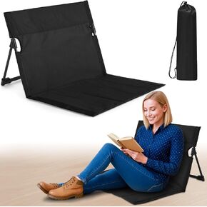 Jetec Foldable Floor Backrest Chair Portable Metal Frame Camping Chair with Storage Bag Light Weight Lazy Seat for Indoor Outdoor Bed Ground Park Lawn Beach Hiking in Saudi Arabia