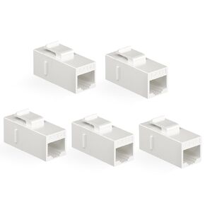 CAT6 RJ45 Keystone Jack (5 Pack) Inline Coupler, Cat6 RJ45 Keystone Coupler, Ethernet Coupler Female to Female Cable Extender, White in Kuwait
