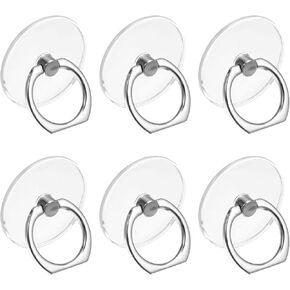 6Pcs Transparent Phone Ring Grips Holder, 360 Degree Rotation Ring Holder for Phone Case Cell Phone Tablet Case Accessories(Silver + Black + Rose Gold) in Kuwait
