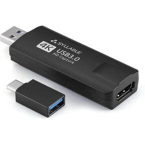4k Capture Card USB 3.0 - Capture Native 4k 30p for Streaming Live Broadcasting Video Conference Teaching Gaming with Type-C Adapter Black in Saudi Arabia