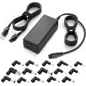 QFA 90W محول تيار متردد عالمي لشاحن الكمبيوتر المحمول متوافق مع Lenovo HP Dell Acer Asus Samsung IBM Sony Fujitsu Gateway Notebook Ultrabook Chromebook سلك إمداد الطاقة مع 15 نصيحة in Kuwait