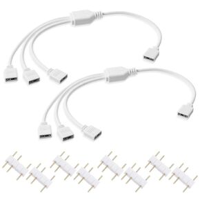 2PCS 1-to-3 ARGB Splitter Cable Fan Splitter 5V 3 Pin Addressable RGB Splitters Extension Cable with Male Pins for Computer Chassis CPU Cooler, 11.8 Inch in Kuwait