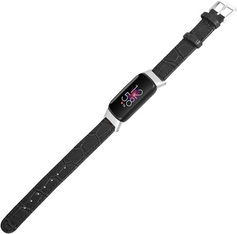 سوار معصم جلدي متوافق مع Fitbit Luxe، سوار رياضي عصري خفيف الوزن، جلد مريح نحيف وناعم قابل للتعديل 7.0-8.6 بوصة للنساء والرجال - بني in Kuwait