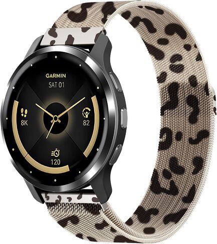 حزام معدني شبكي متوافق مع ساعة Garmin Venu 3S/4 41mm/2S/Forerunner 265S/255S، مشبك مغناطيسي من الفولاذ المقاوم للصدأ 18 مم، حزام بديل سريع الفك لـ Garmin Vivoactive 4S النساء والرجال in Kuwait