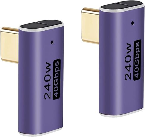 2pcs 90 Degree Right Angle USB C Male to Female Adapter, USB Type C Adapter Extender Support 240W, 40Gbps, 8K@60Hz for Steam Deck, MacBook,Thunderbolt ect(Vertical Bend) in Saudi Arabia