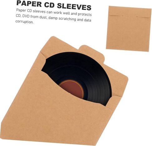 50Pcs Paper CD Sleeves for DVD Storage Durable CD Paper Bags to Against and Scratches for Home Office School Business Use in Saudi Arabia