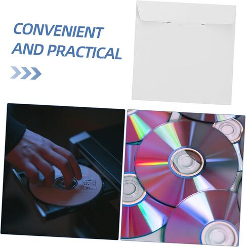 50pcs Paper CD Sleeves Reusable DVD Envelopes for Safe Storage Lightweight Design for Easy Organization for CD DVD Disc Protection and Archiving in Saudi Arabia