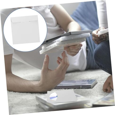 50pcs Paper CD Sleeves Reusable DVD Envelopes for Safe Storage Lightweight Design for Easy Organization for CD DVD Disc Protection and Archiving in Saudi Arabia