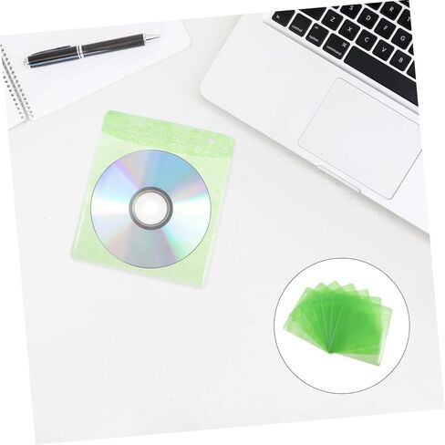 POPETPOP 200 قطعة من أكياس تخزين أقراص CD/DVD المحمولة من البولي بروبيلين للمركبة مقاس 12 سم منظم القرص للسفر المتوافق مع أقراص DVD بلون عشوائي in Saudi Arabia