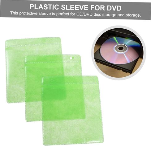 POPETPOP 200 قطعة من أكياس تخزين أقراص CD/DVD المحمولة من البولي بروبيلين للمركبة مقاس 12 سم منظم القرص للسفر المتوافق مع أقراص DVD بلون عشوائي in Saudi Arabia