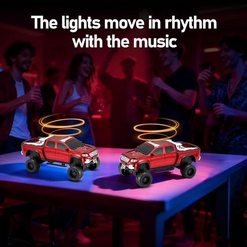 WS-X65 Pickup Truck Replica Bluetooth Speaker – HD Sound, FM Radio, TWS Stereo, LED Party Lights, USB/TF Playback, Built-in Mic – Cool Portable Car Design Speaker for Outdoors & Home (Red) in Kuwait