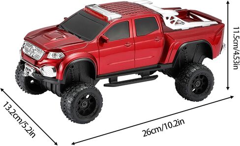 WS-X65 Pickup Truck Replica Bluetooth Speaker – HD Sound, FM Radio, TWS Stereo, LED Party Lights, USB/TF Playback, Built-in Mic – Cool Portable Car Design Speaker for Outdoors & Home (Red) in Kuwait