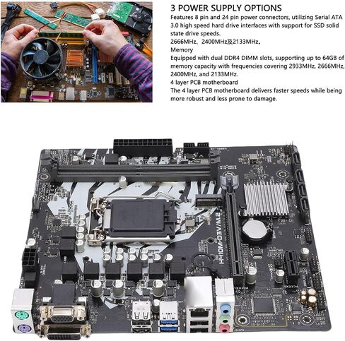 Computer Motherboard, LGA 1200 DDR4 2933 2666 Micro ATX Mainboard with 1 PCI E x16 2 PCI E x1 Slots, for Core Pentium Celeron 10th Gen Processors in Saudi Arabia