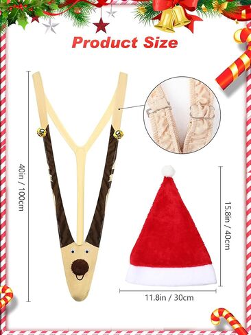 Hicarer Christmas Prank Present Reindeer Underwear, Mankini, Men Thong Suits with Christmas Hat for Xmas Exchange Present Surprise Toy Gag Favor Multicolor in Saudi Arabia