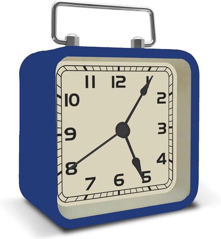 Retro Small Alarm Clock, Silent Quartz Movement with Night Light, Decorative Non Ticking Hanging for Kids Living Room, Office, Desk, Bedroom, Bedside, Hotel, Shelf, Nightstand (Dark Blue) in Kuwait