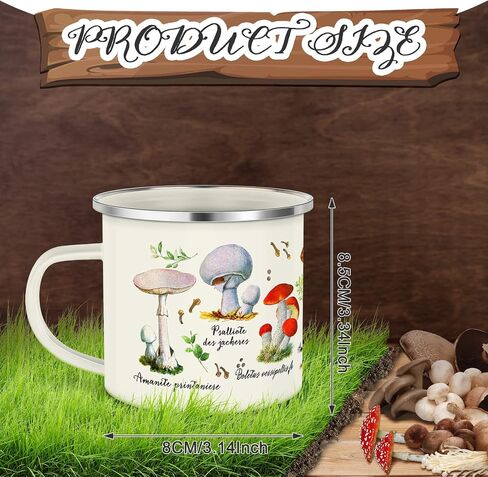 Cunhill 2 قطعة الفطر المينا القدح مجموعة Kawaii الفطر فنجان القهوة شكرا لك هدية المينا مخيم القدح حفلة عيد الميلاد صالح لطيف ديكور القصدير بهلوان السفر الربيع المشي لمسافات طويلة المشي التخييم (أسود) in Kuwait