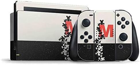 Skinit Decal Gaming Skin Compatible with Nintendo Switch Bundle - Officially Licensed Disney Mickey Mouse Silhouette Split Design in Saudi Arabia