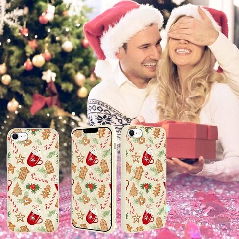 2 حزمة من حافظة هاتف عيد الميلاد المجيد لهاتف iPhone 13 / iPhone 14 6.1 بوصة، "جراب نمط شجرة عيد الميلاد اللطيف مع تصميم الحلوى هدايا زينة عيد الميلاد مقاومة للصدمات غطاء TPU ناعم للفتيات والنساء in Kuwait