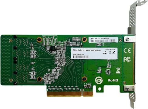 بطاقة PCIe 3.0 X8 إلى 4 منافذ مدمجة U.2 NVMe تدعم RAID 0 وRAID 1 وJBOD وRAID 10 in Saudi Arabia