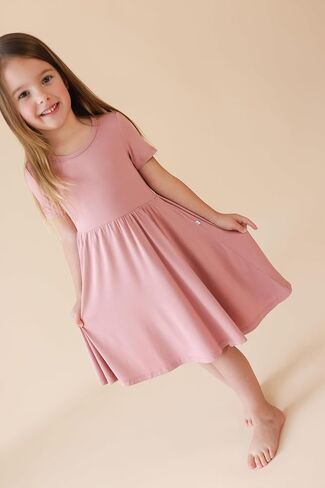 Posh Peanut Little Girls Dresses - Baby Clothes from Soft Viscose from Bamboo - Perfect Kids Summer Dress (Emmilene, 5T-6T) in Kuwait