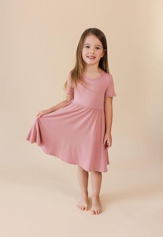 Posh Peanut Little Girls Dresses - Baby Clothes from Soft Viscose from Bamboo - Perfect Kids Summer Dress (Emmilene, 5T-6T) in Kuwait