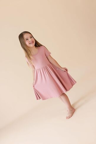 Posh Peanut Little Girls Dresses - Baby Clothes from Soft Viscose from Bamboo - Perfect Kids Summer Dress (Emmilene, 5T-6T) in Kuwait